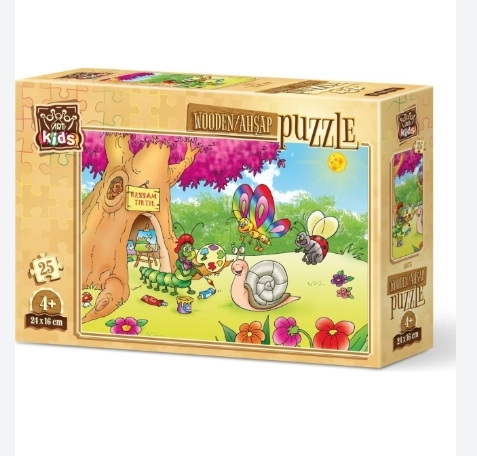 ART KİDS RESSAM TIRTIL 25 PARÇA AHŞAP PUZZLE