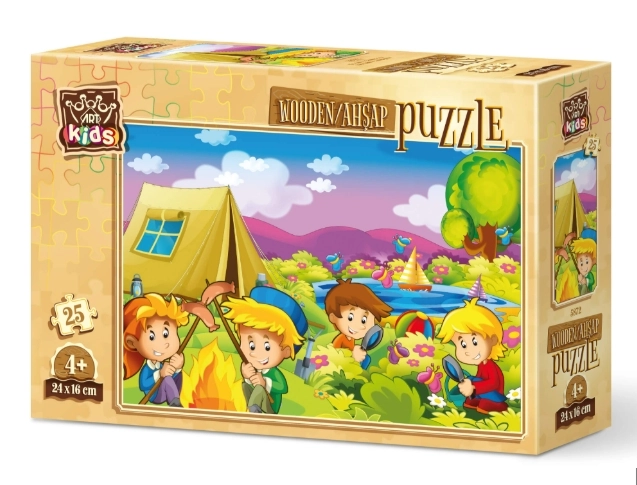 ART KİDS MERAKLI KAMPÇILAR 25 PARÇA AHŞAP PUZZLE