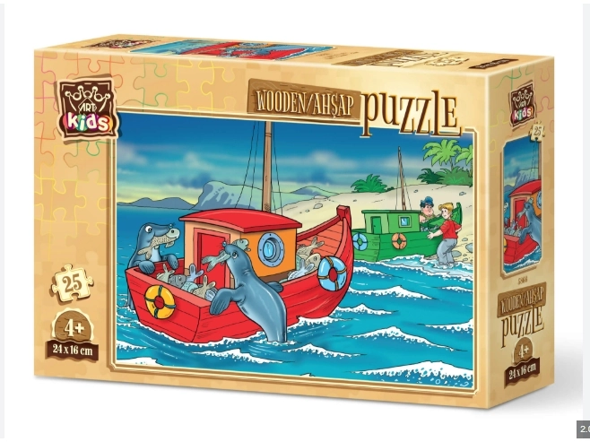ART KİDS MUTLU FOK BALIKLARI 25 PARÇA AHŞAP PUZZLE