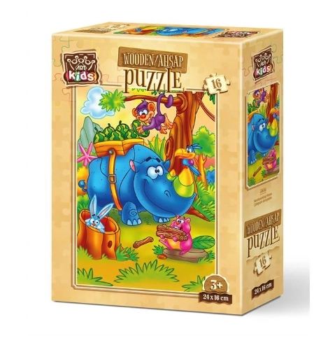 ART KİDS ÇALIŞKAN GERGEDAN 16 PARÇA AHŞAP PUZZLE
