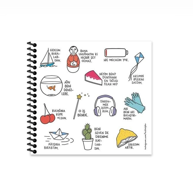 KESKİN HİSLİ ŞEYLER 16X15 50YP ÇİZGİLİ DEFTER - YOK ÖYLE YAĞMA