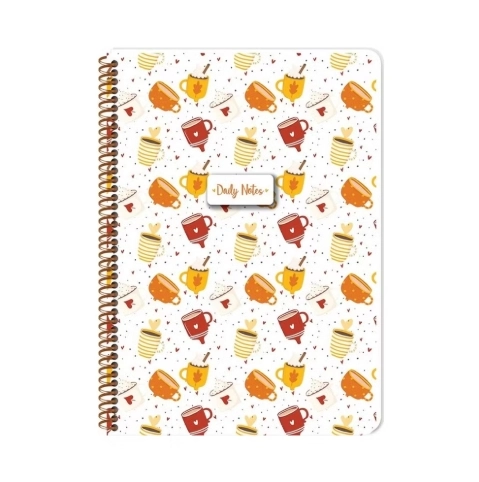 KESKİN 80 YP. ÇİZGİLİ COFFEE SPİRALLİ KARTON KAPAK DEFTER 16.5X22.5