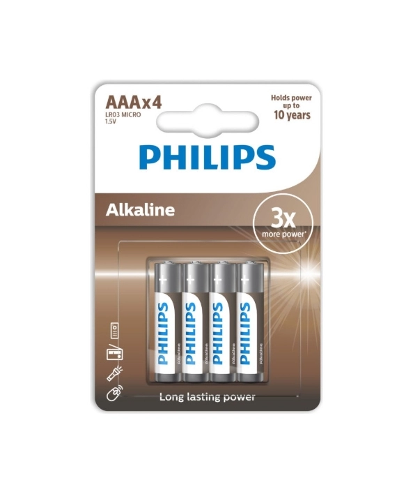 PHILIPS LR03A4B/10 ALKALİNE AAA 4X İNCE PİL