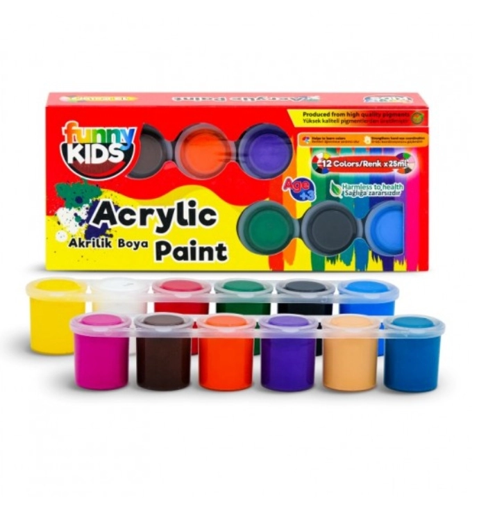 RICH FUNNY KIDS AKRİLİK BOYA 25 ML 12 RENK
