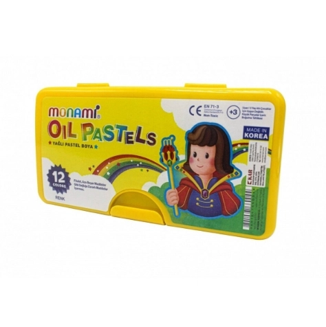 MONAMİ PASTEL BOYA 12 RENK PLASTİK KUTULU