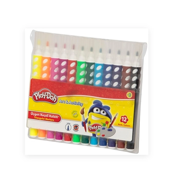 PLAY-DOH KEÇELİ KALEM ÜÇGEN PVC 12 RENK
