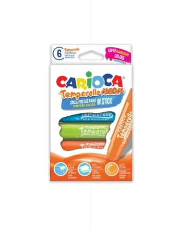 CARİOCA TEMPERELLO STİCK POSTER BOYAMA KALEMİ FOSFORLU 6’LI