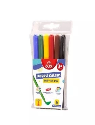BU-BU KEÇELİ KALEM 6 RENK PVC
