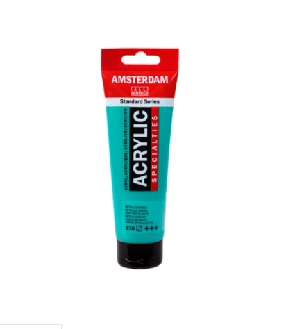AMSTERDAM 98362 AKRİLİK BOYA 120 ML METALLİC GREEN KOD: 836