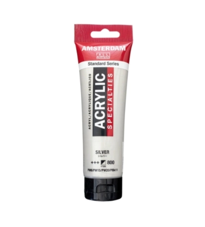 AMSTERDAM ACRYLİC TUBE 120 ML SİLVER 800