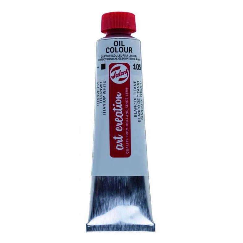 TALENS ART CREATİON OİL COLOUR TUBE 40 ML TİTANİUM WHİTE (SAFFLOWER OİL) 105