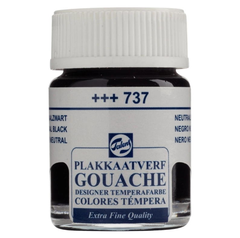 TALENS GOUACHE EXTRA FİNE QUALİTY BOTTLE 16 ML NEUTRAL BLACK 737