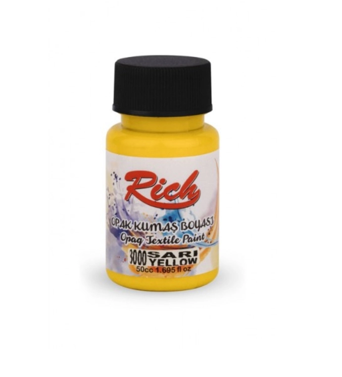 RICH AKRİLİK KUMAŞ BOYASI - SARI 50 ML.