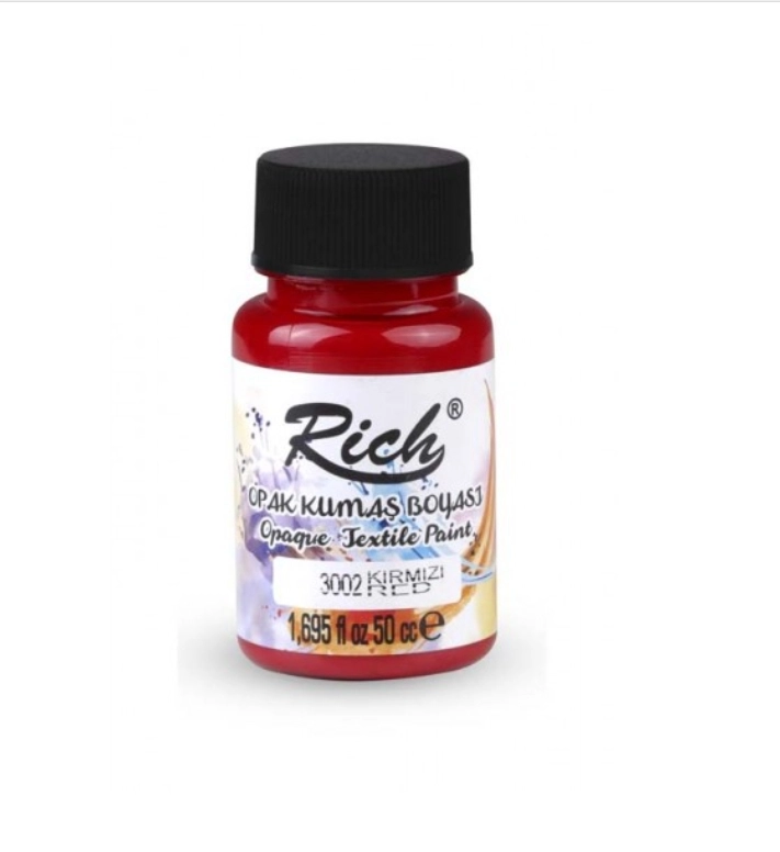 RICH AKRİLİK KUMAŞ BOYASI - KIRMIZI 50 ML.