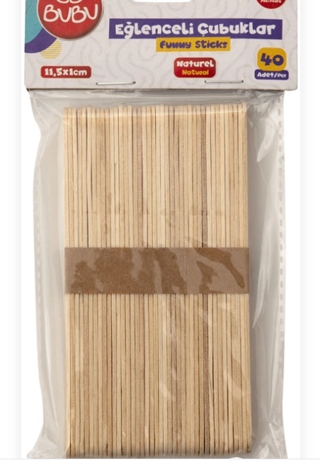 BU-BU EĞLENCELİ ÇUBUKLAR NATUREL KISA