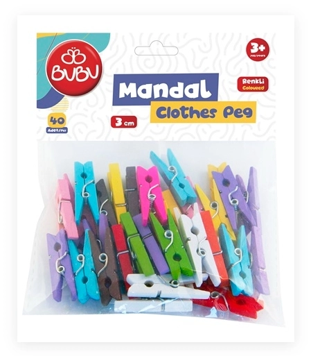 BU-BU MANDAL 3CM 40LI RENKLİ