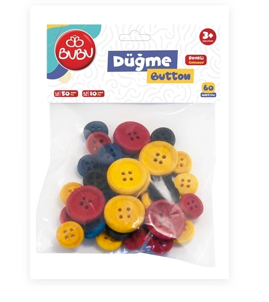 BU-BU HS0007 DÜĞME 1,2CM -2,5CM RENKLİ 40LI