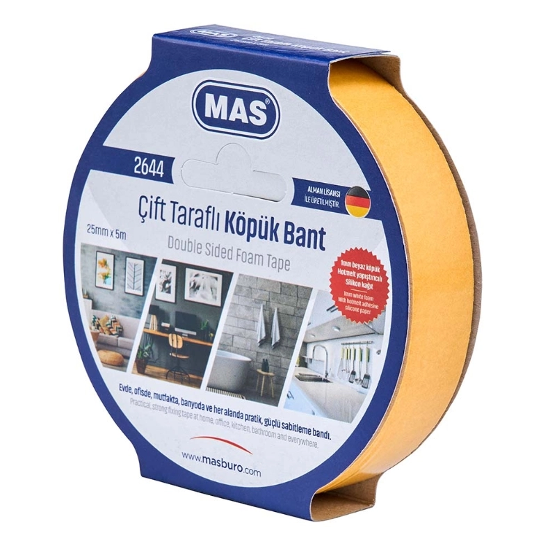 MAS ÇİFT TARAFLI KÖPÜK BANT 25MM X 5M