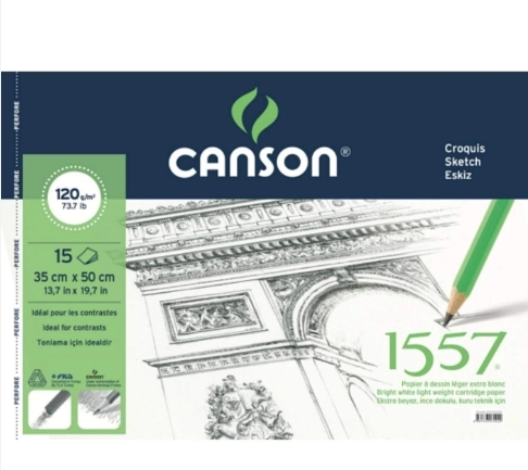 CANSON 1557 RESİM VE ÇİZİM BLOK 35*50 120 GR 15 YP.