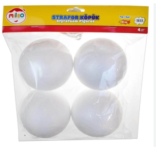 MİLEO STRAFOR KÖPÜK FİGÜR TOP 10CM (4LÜ PAKET)