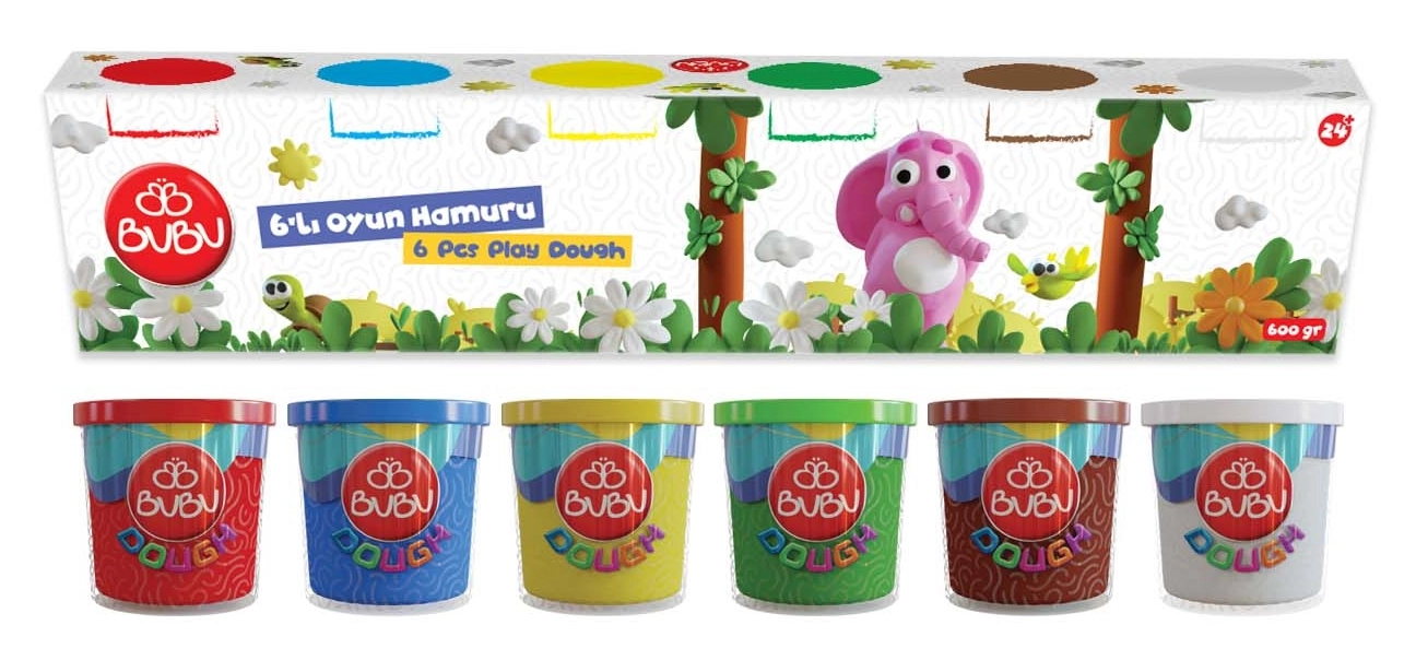 BU-BU BÜYÜK OYUN HAMURU 6’LI (6X100GR.)