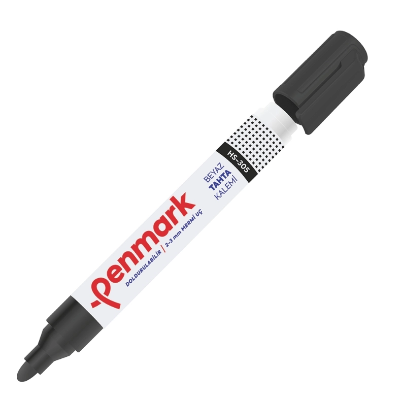 PENMARK DOLDURULABİLİR BEYAZ TAHTA KALEMİ SİYAH DOLDURULABİLİR