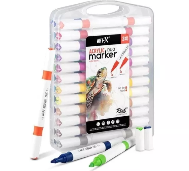 RİCH ART-X ACRYLİC DUO MARKER BOYA KALEMİ 24’LÜ S