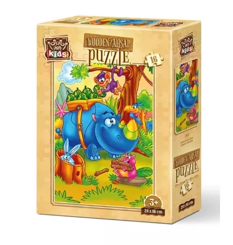 ART KİDS ÇALIŞKAN GERGEDAN 16 PARÇA AHŞAP PUZZLE