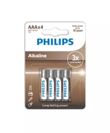PHILIPS LR03A4B/10 ALKALİNE AAA 4X İNCE PİL