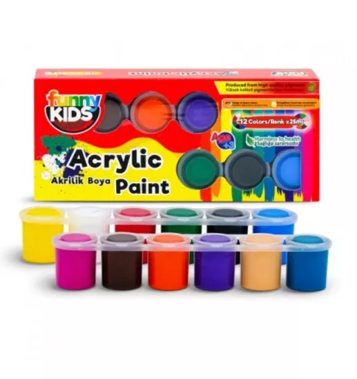 RICH FUNNY KIDS AKRİLİK BOYA 25 ML 12 RENK
