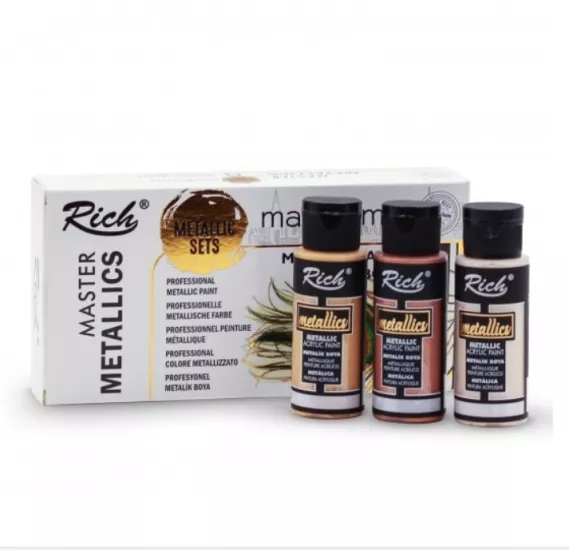 RİCH MASTERMIX METALİK AKRİLİK 60 CC 6’LI SET