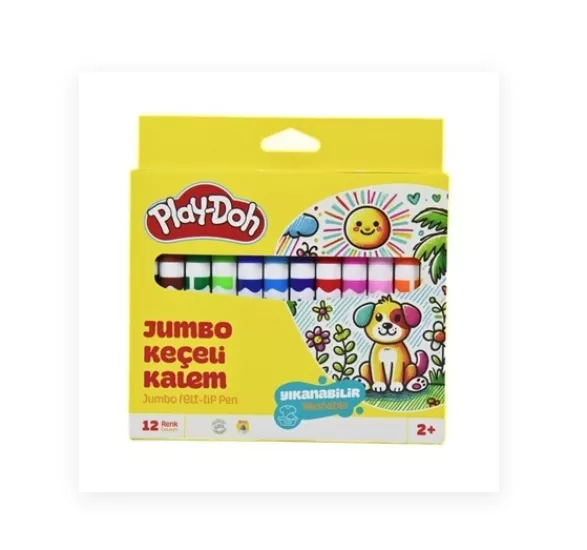 PLAY-DOH JUMBO KEÇELİ KALEM 6MM 12’Lİ