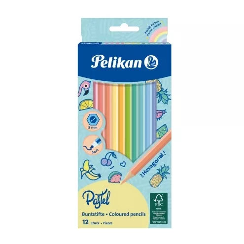 PELİKAN P-701143 KURUBOYA KALEMİ PASTEL RENK 12’Lİ