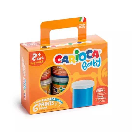 CARİOCA BEBEK PARMAK BOYASI 6X80ML 6LI 