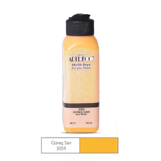 LİSANS ARTDECO AKRİLİK BOYA 140 ML GÜNEŞ SARI