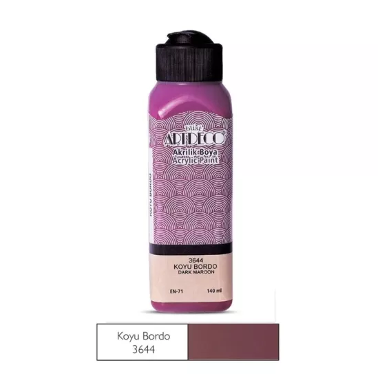 LİSANS ARTDECO AKRİLİK BOYA 140 ML KOYU BORDO