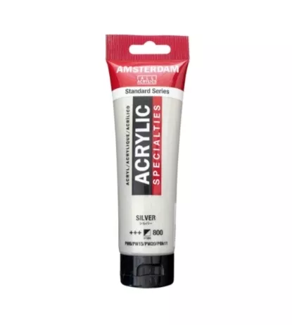AMSTERDAM ACRYLİC TUBE 120 ML SİLVER 800