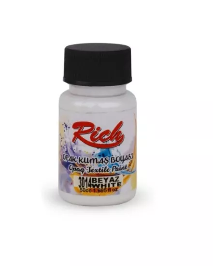 RICH AKRİLİK KUMAŞ BOYASI - BEYAZ 50 ML.