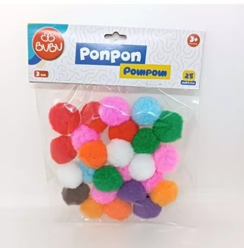 BU-BU PONPON 3CM 25Lİ KARMA