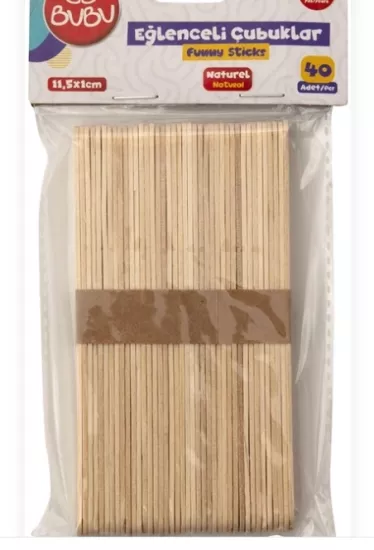 BU-BU EĞLENCELİ ÇUBUKLAR NATUREL KISA
