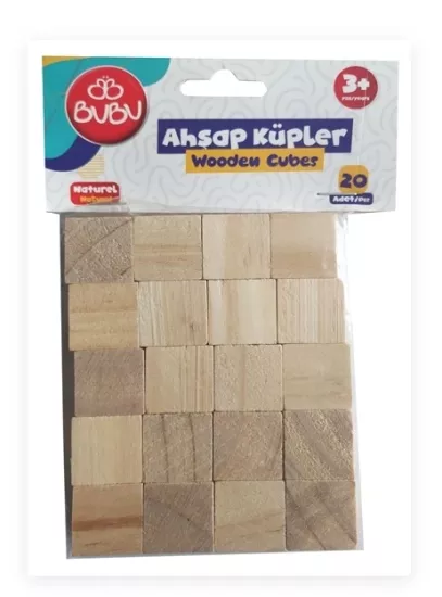 BU-BU AHŞAP KÜPLER NATURAL 20 PARÇA