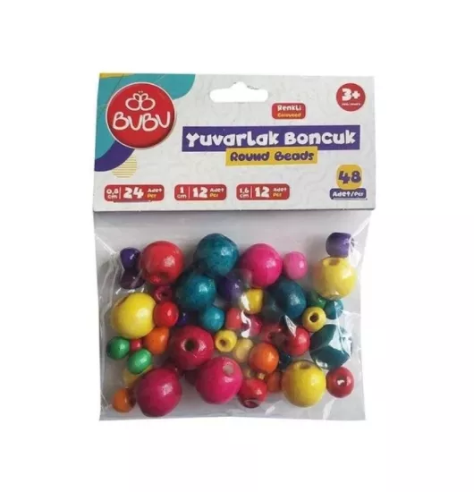 BUBU RENKLİ YUVARLAK BONCUK 48’Lİ