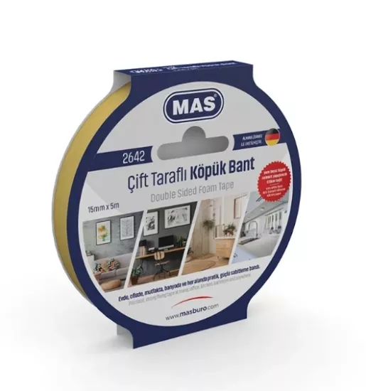 MAS ÇİFT TARAFLI KÖPÜK BANT 15MM X 5M