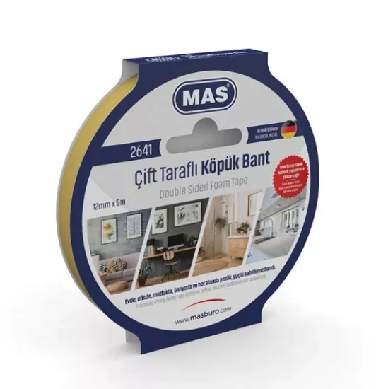 MAS ÇİFT TARAFLI KÖPÜK BANT 12MM X 5M