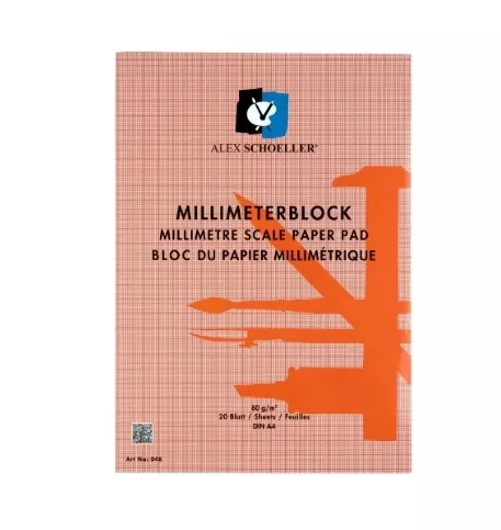 ALEX MİLİMETRİK BLOK A4 20YP KIRMIZI