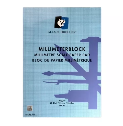 ALEX MİLİMETRİK BLOK A3 80GR.MAVİ  20YP.