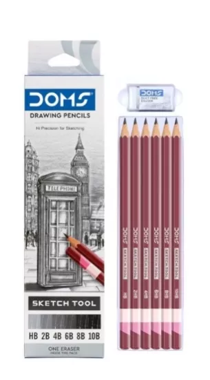 DOMS DERECELİ ÇİZİM KALEMLERİ  (HB,2B,4B,6B,8B,10