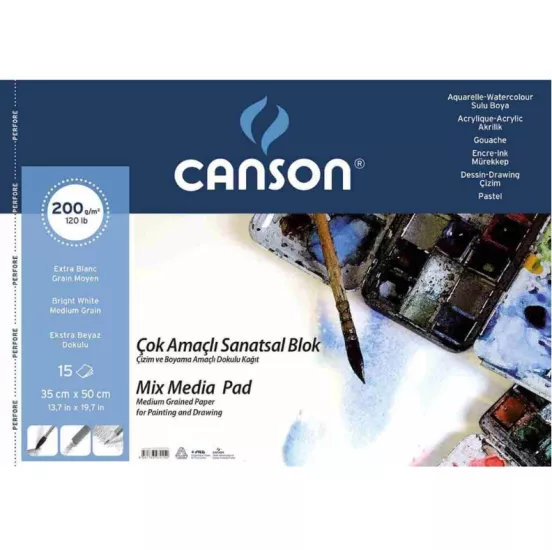 CANSON RESİM BLOK 200GR 35*50 15 YP.