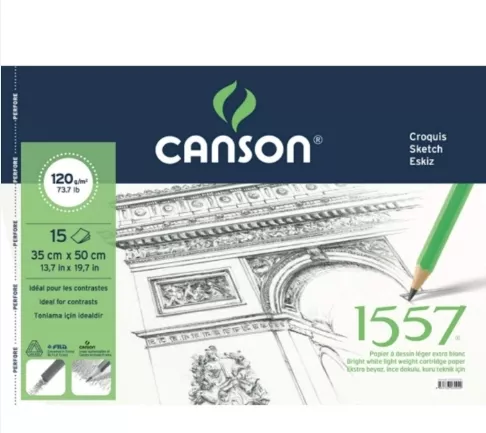 CANSON 1557 RESİM VE ÇİZİM BLOK 35*50 120 GR 15 YP
