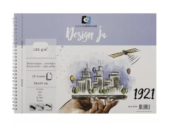 ALEX DESİNG RESİM DEFTERİ 180GR 25X35 15YP